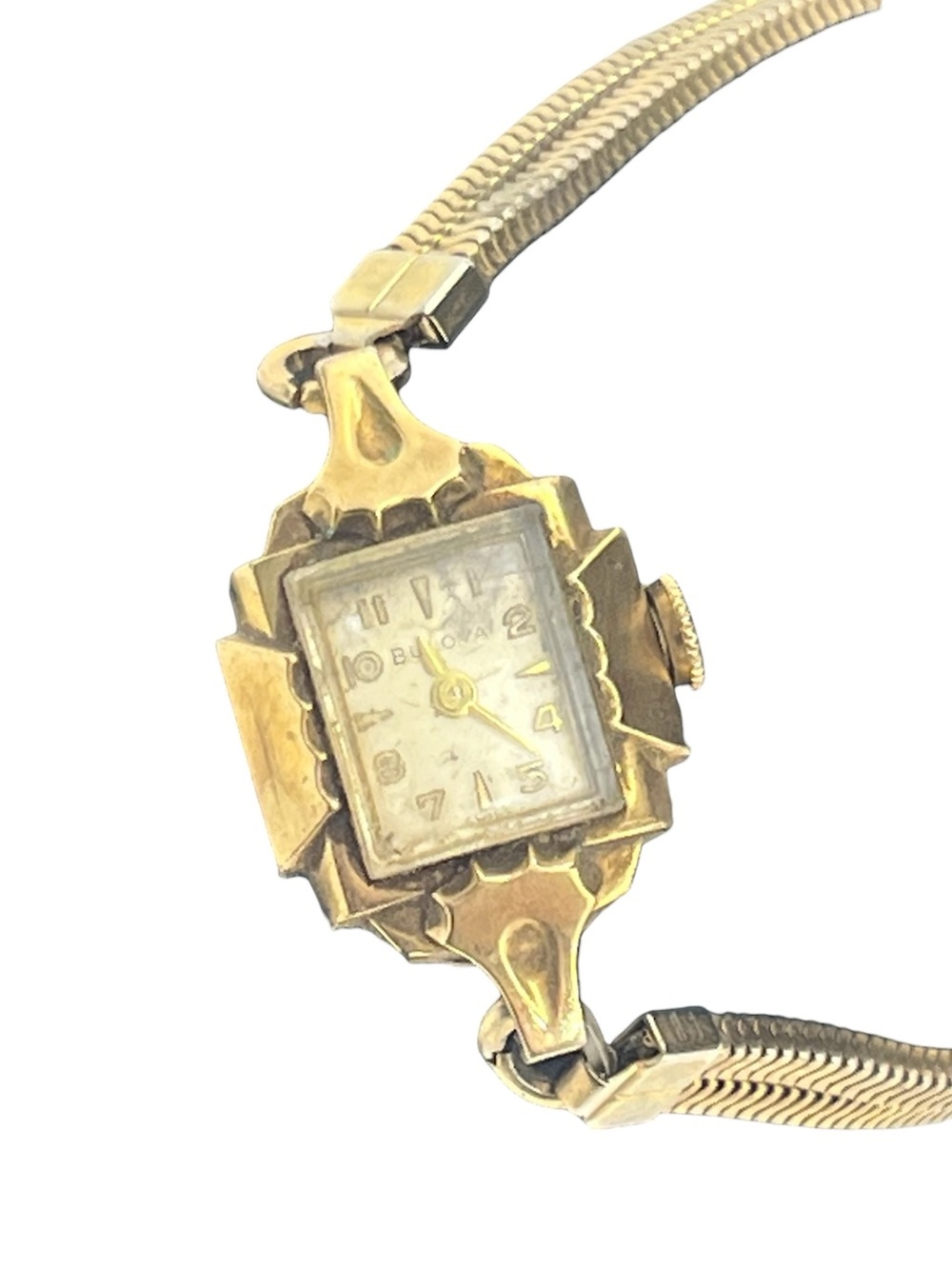 Bulova gold tone lady’s mechanical wrist watch vintage NOT working